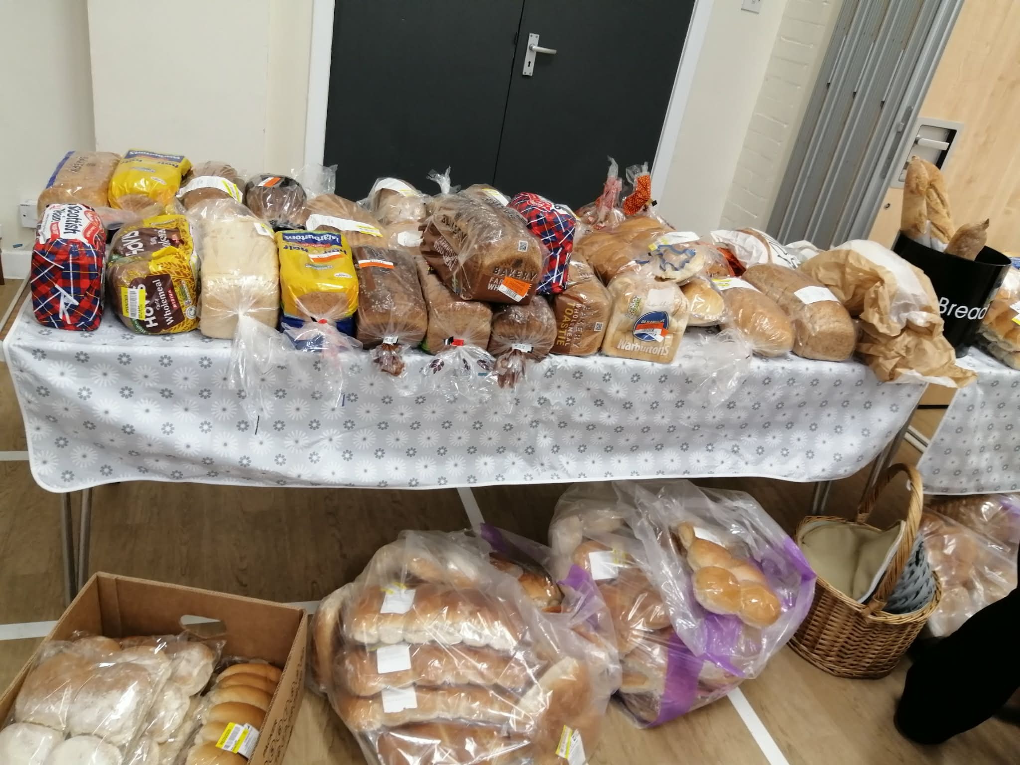 Bread and rolls available at the Pantry