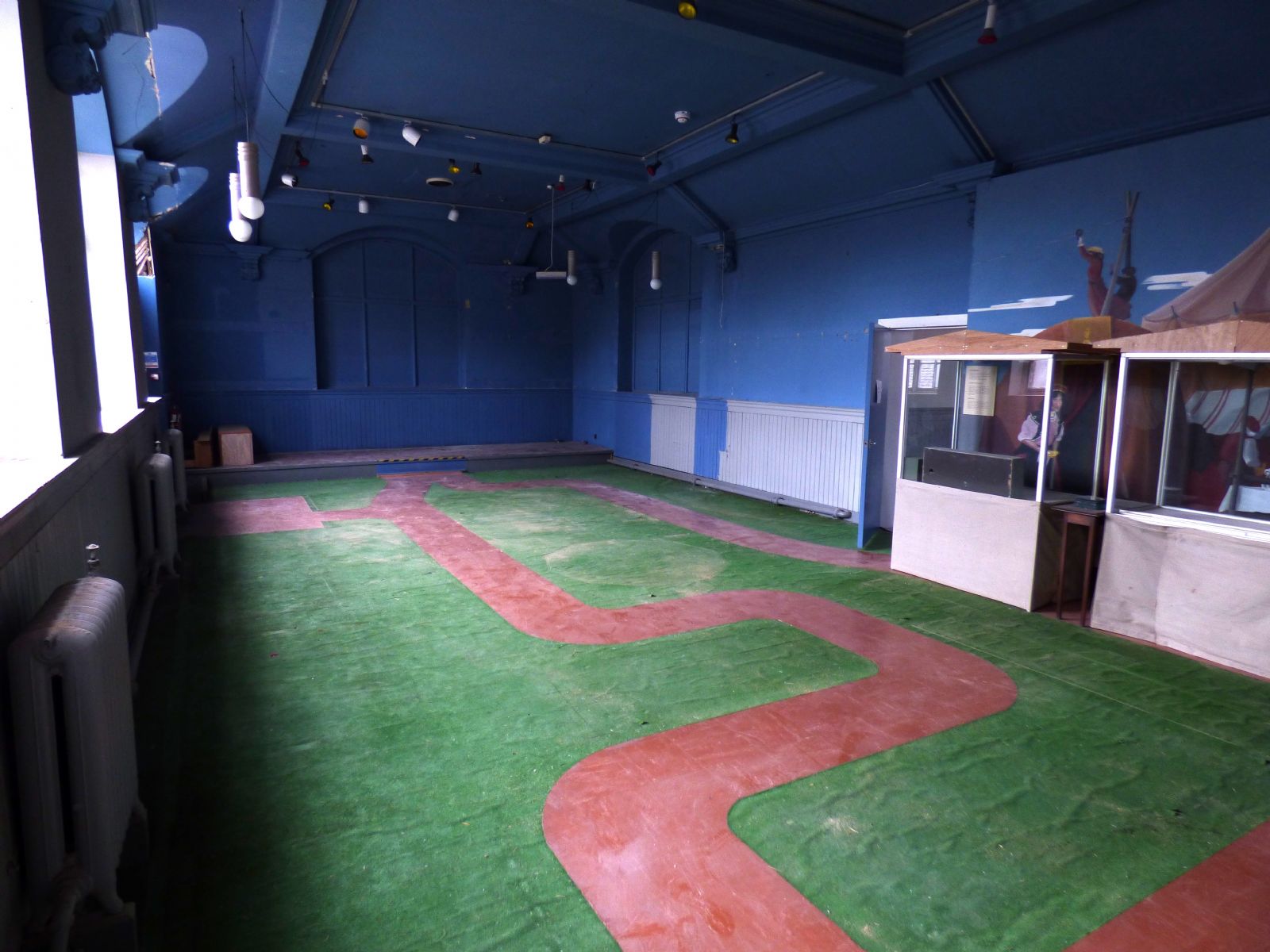 Exhibition Hall awaiting construction of 1883 railway model construction.